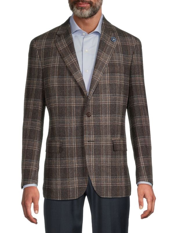 Plaid Wool Blend Sportcoat Hart Schaffner Marx