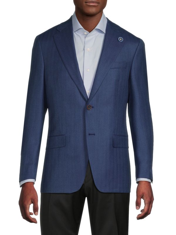 Herringbone Wool Blazer Hart Schaffner Marx