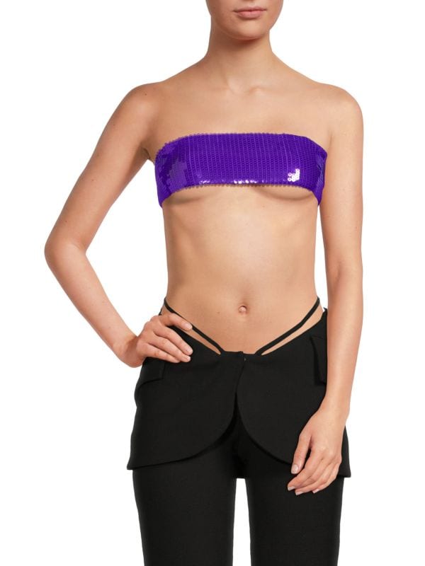 Sequin Bandeau Croptop LaQuan Smith