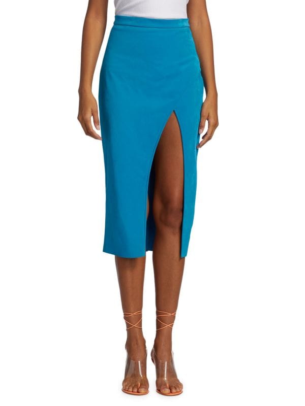 Suede Pencil Skirt LaQuan Smith