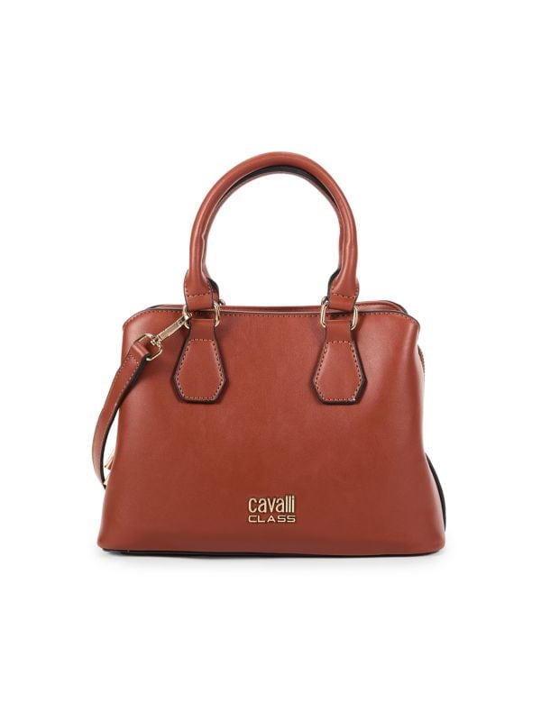 Logo Leather Top Handle Bag Cavalli CLASS