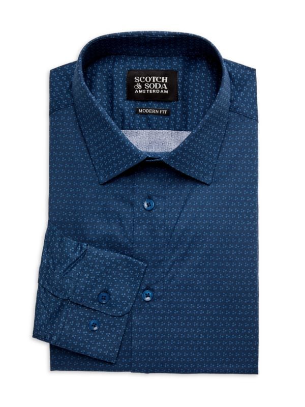 Modern Fit Geometric Print Dress Shirt Scotch & Soda