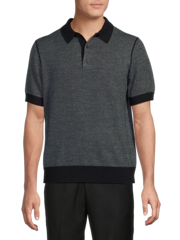 Birdseye Merino Wool Blend Polo Vince