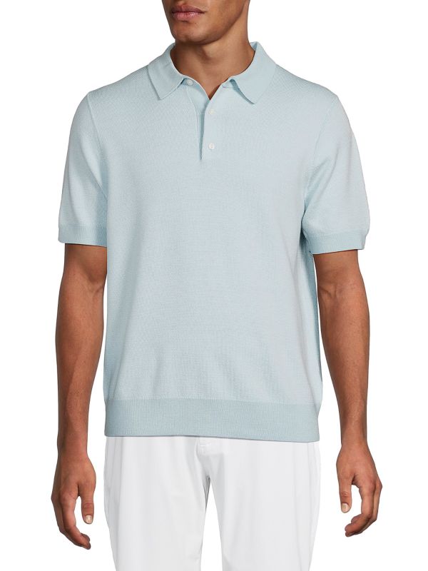 Birdseye Merino Wool Blend Polo Vince