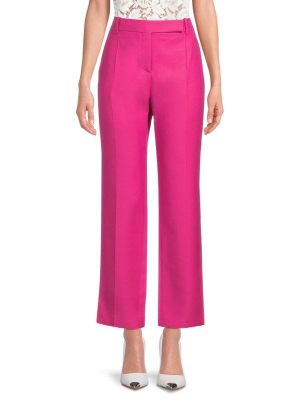 Virgin Wool & Silk Ankle Pants Valentino