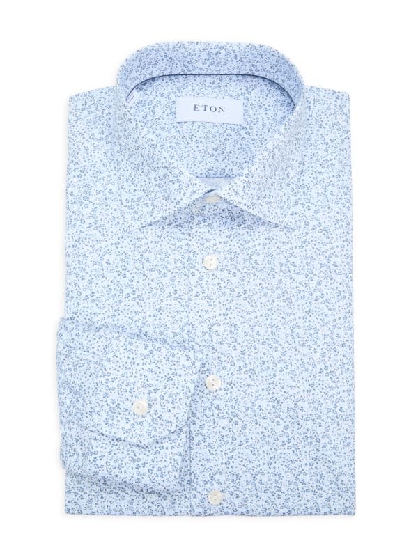 Floral Cotton Dress Shirt Eton