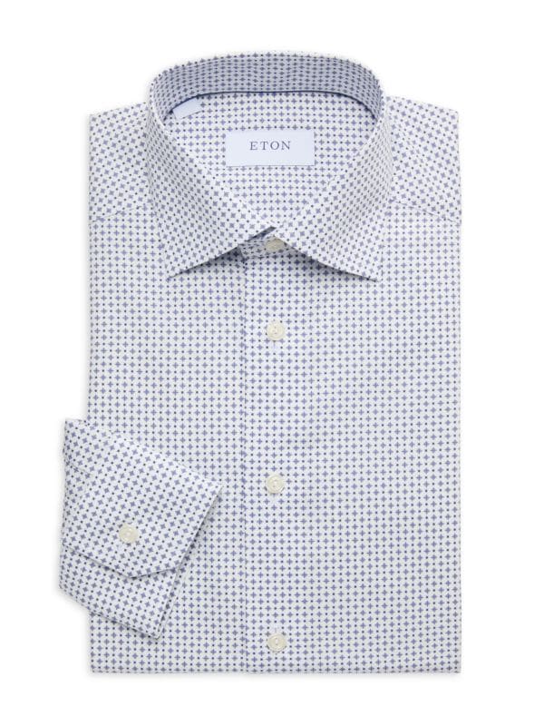 Print Cotton Dress Shirt Eton