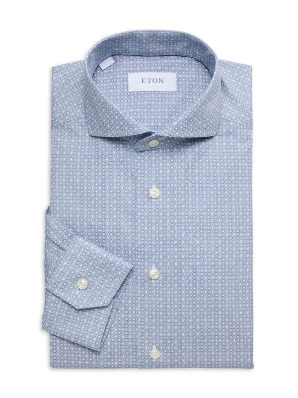 Geometric Print Dress Shirt Eton