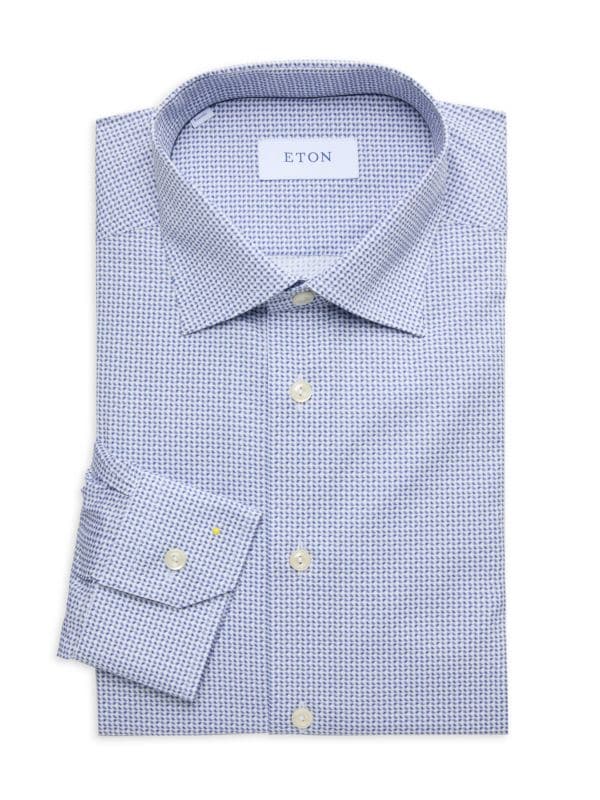 Print Cotton Dress Shirt Eton