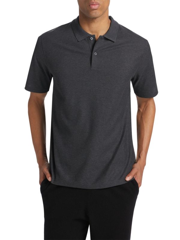 Honeycomb Heathered Polo Saks Fifth Avenue