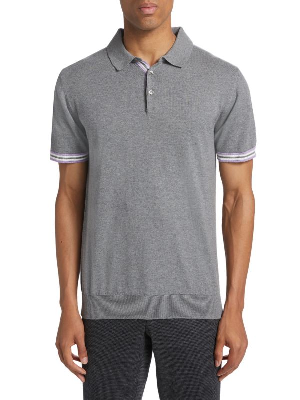 Tipped Short Sleeve Polo Saks Fifth Avenue