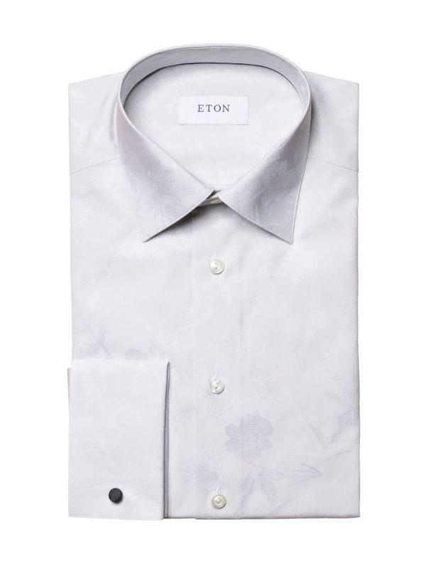 Contemporary Fit Jacquard Floral Dress Shirt Eton