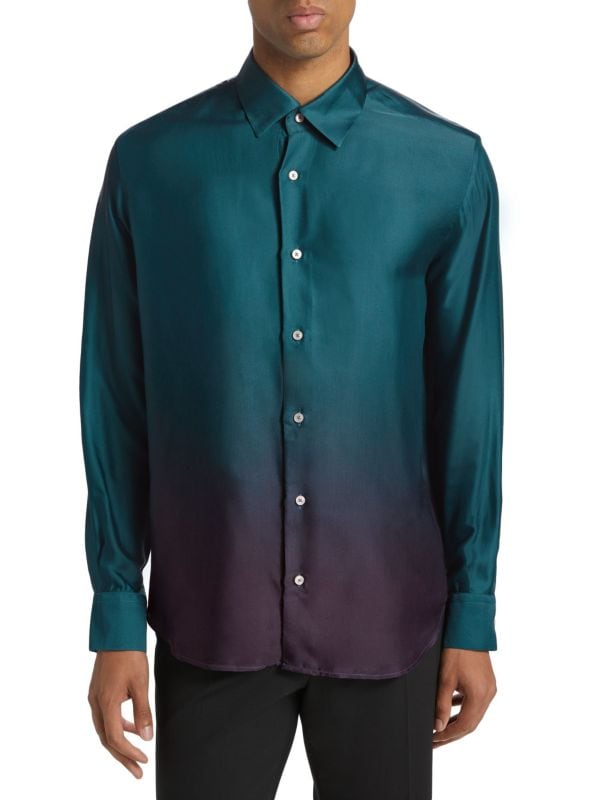 Ombré Satin Shirt Saks Fifth Avenue