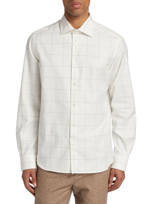 COLLECTION Brushed Grid Shirt Saks Fifth Avenue