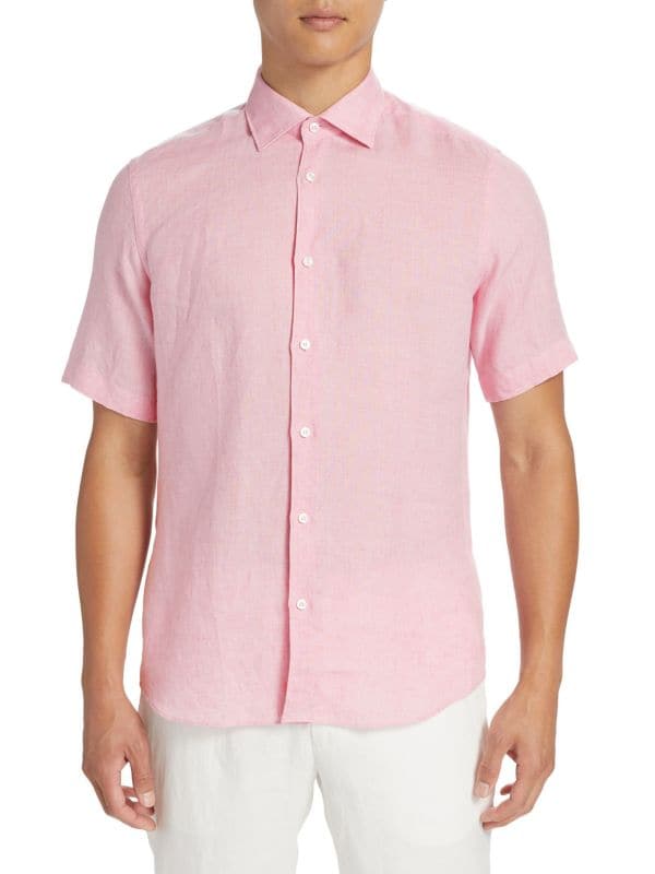 Linen Short-Sleeve Shirt Saks Fifth Avenue