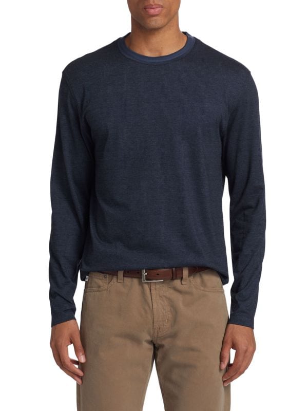 Elevated Herringbone Long-Sleeve T-Shirt Saks Fifth Avenue