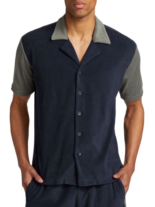 Colorblock Corduroy Camp Shirt Saks Fifth Avenue