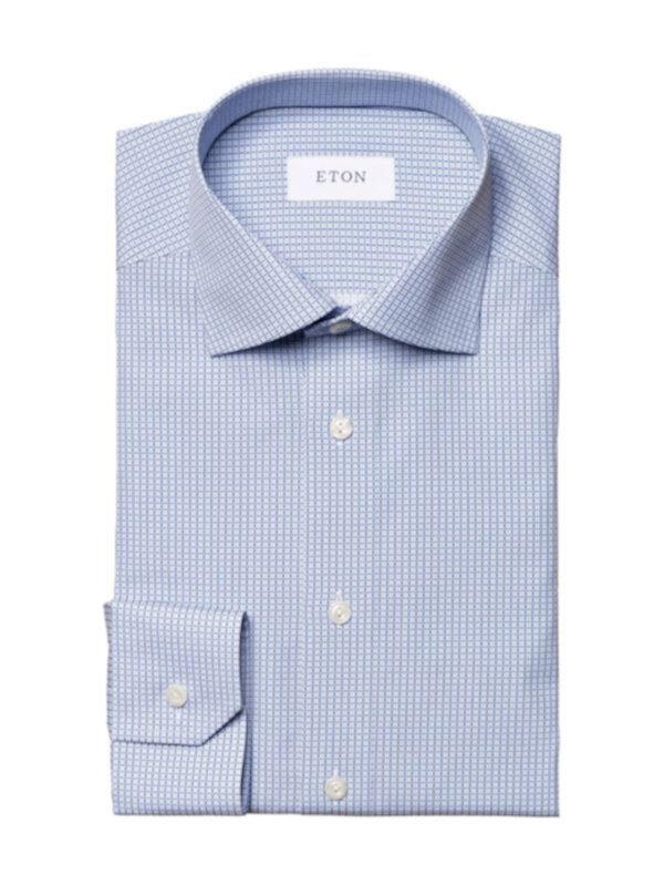 Contemporary Fit Medallion Print Dress Shirt Eton