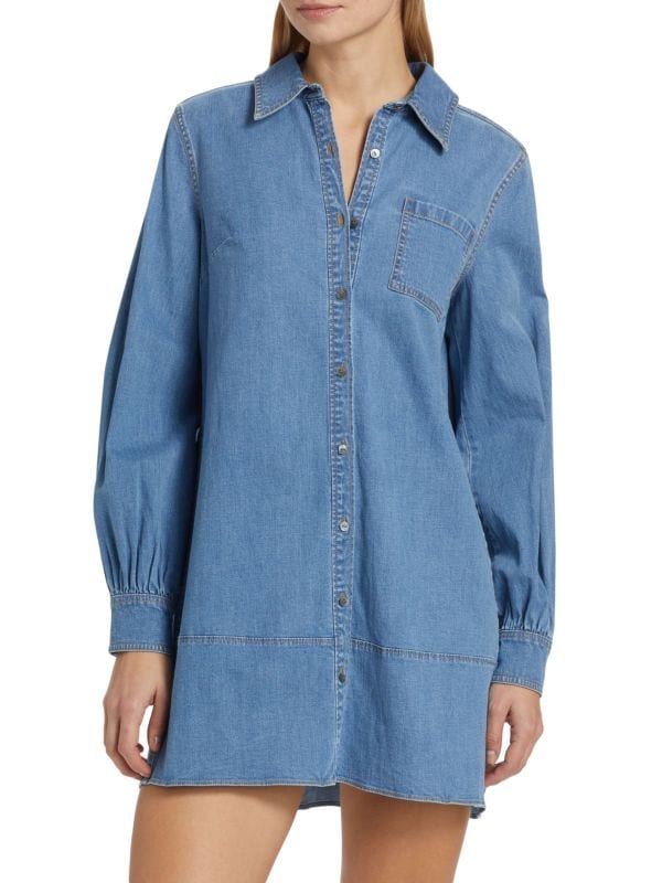 Adette Denim Mini Shirtdress Cinq a Sept