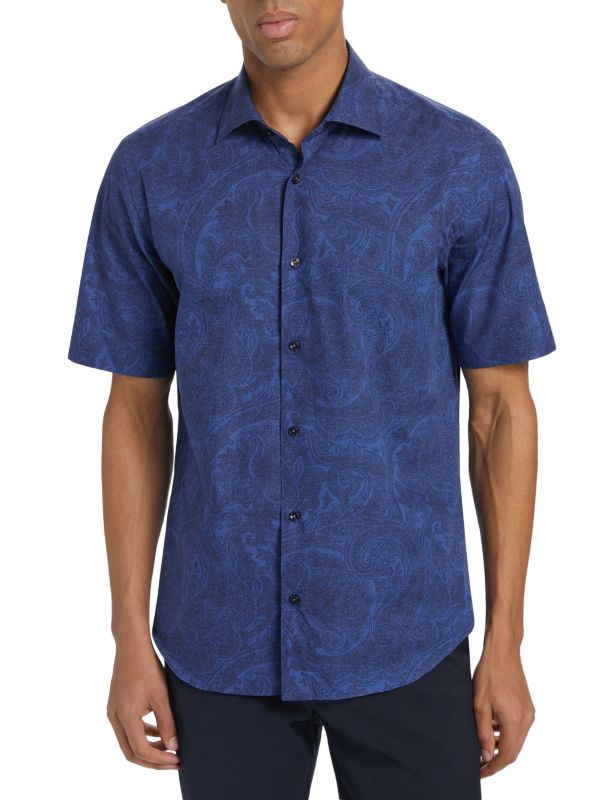 Paisley Print Cotton Shirt Saks Fifth Avenue