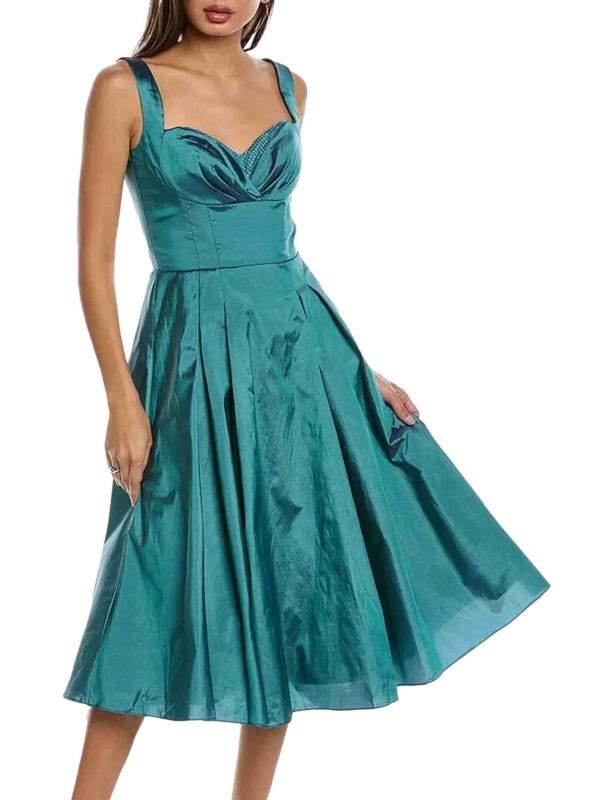 Fit & Flare Taffeta Cocktail Dress Rene Ruiz Collection