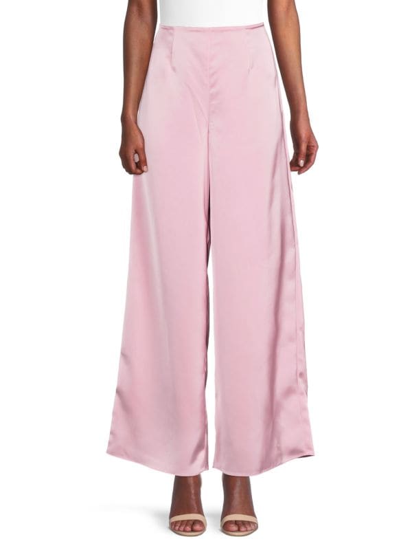 High Waist Wide Leg Satin Pants Herve Leger