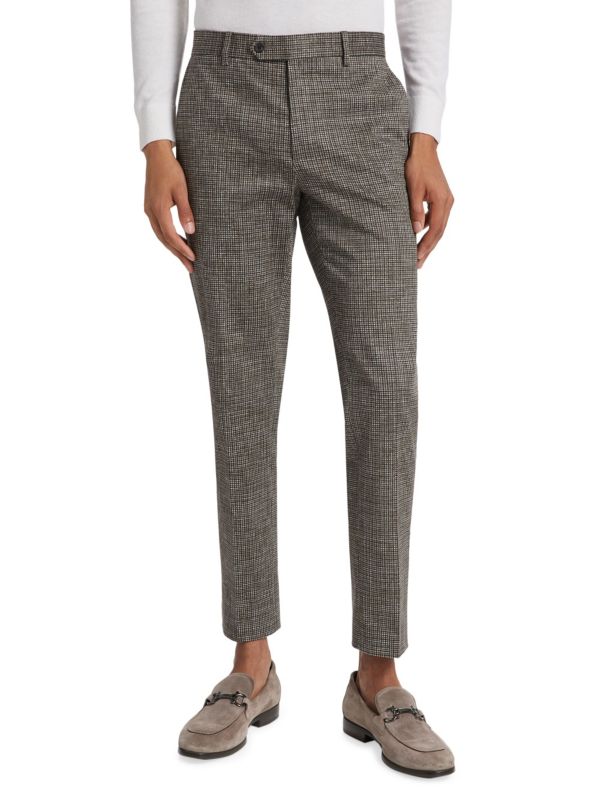 COLLECTION Herringbone Cotton Pants Saks Fifth Avenue