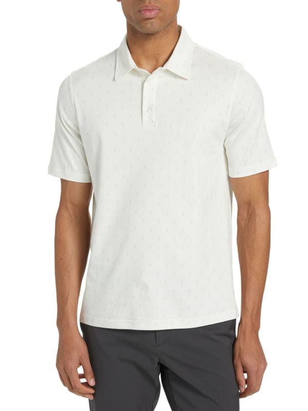 Slim-Fit Geometric Cotton Polo Shirt Saks Fifth Avenue