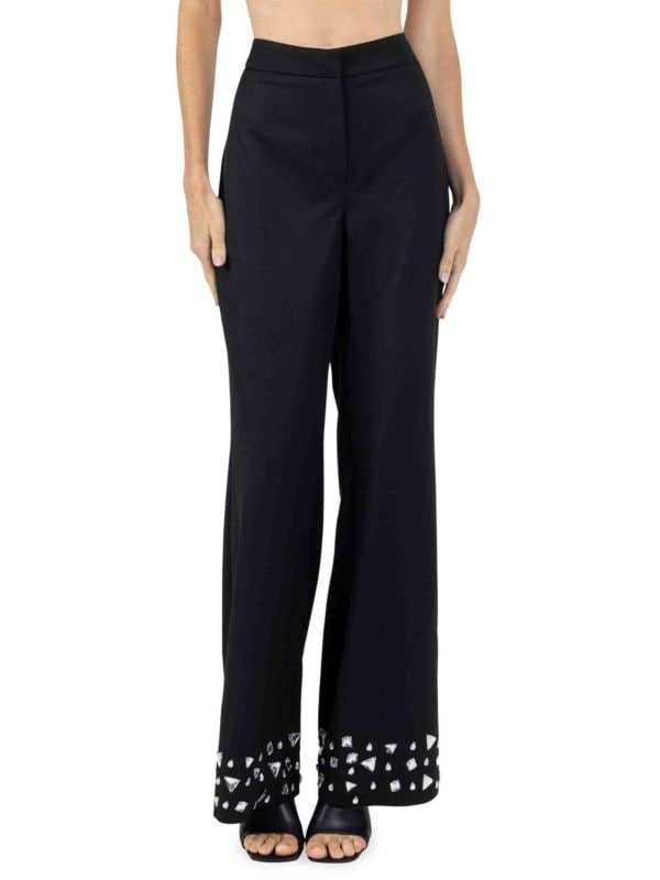 Joslin Crystal-Studded Flare Leg Pants Akalia