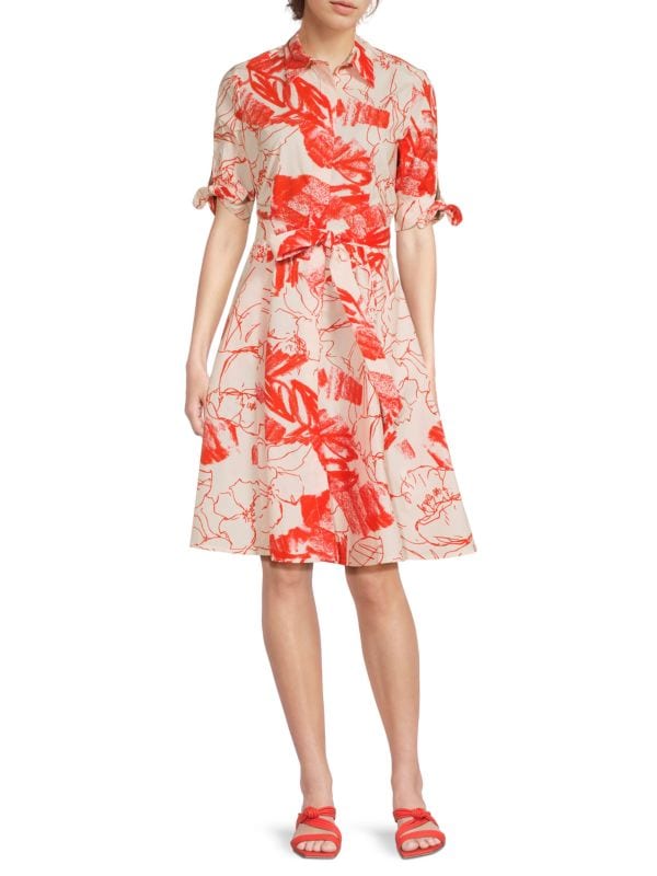 Floral Cotton Dress Calvin Klein