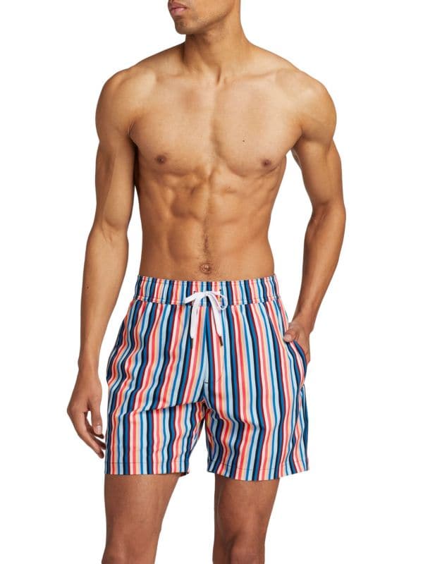 COLLECTION Multi-Color Stripe Swim Shorts Saks Fifth Avenue