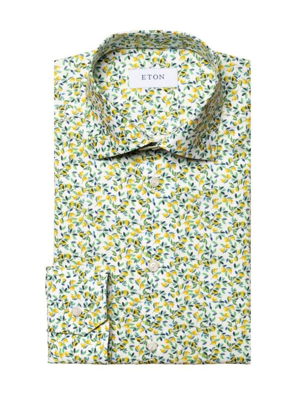 Slim-Fit Lemon Print Dress Shirt Eton