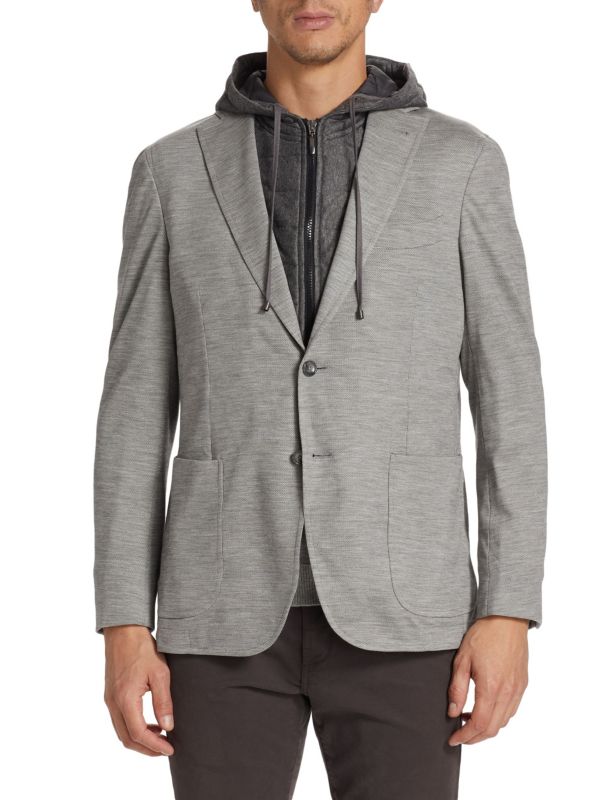 Slim-Fit Lined Wool Jersey Blazer Saks Fifth Avenue