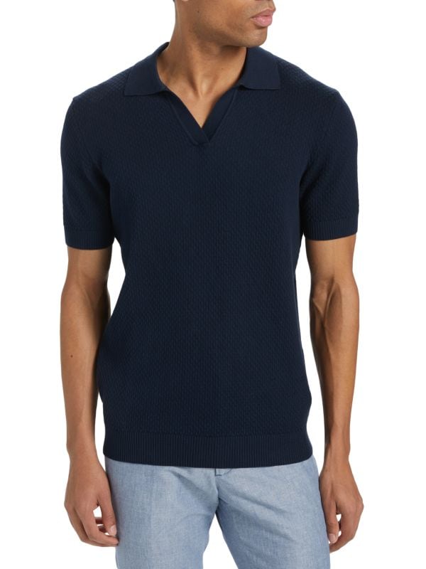 COLLECTION Bubble Dot Cotton Knit Polo Shirt Saks Fifth Avenue