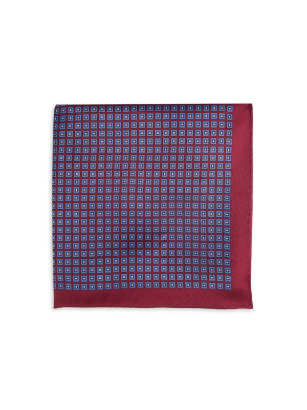 Geometric Print Silk Pocket Square Ben Sherman