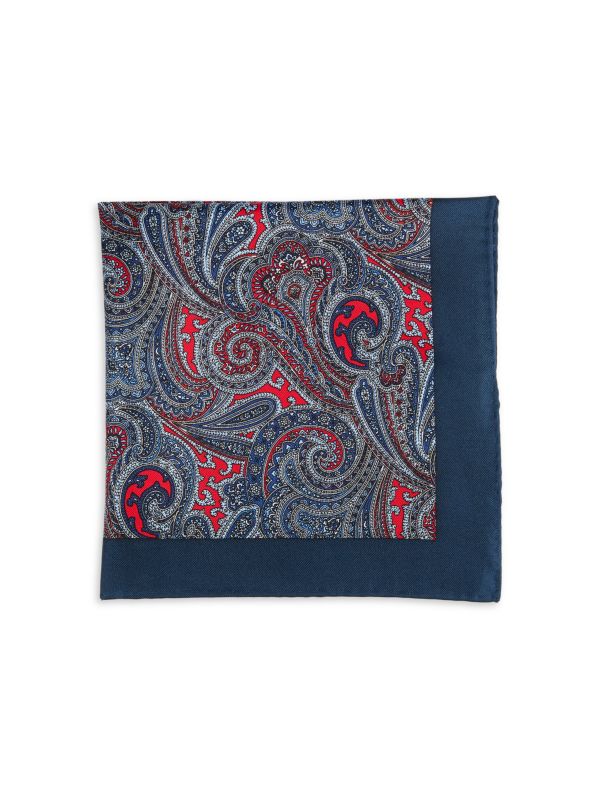 Persian Print Silk Pocket Square Saks Fifth Avenue