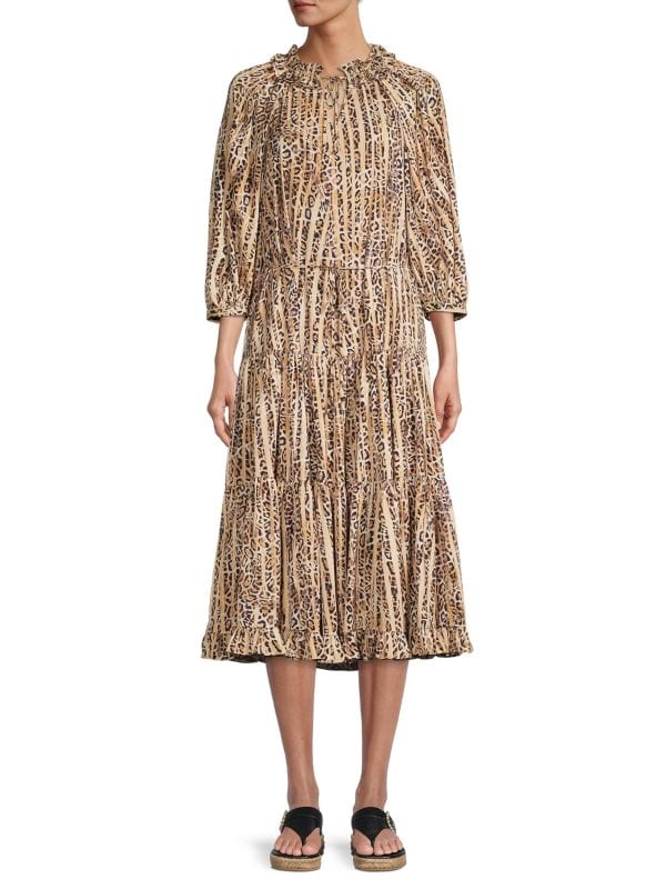 Whistler Animal Print Midi Dress Kobi Halperin