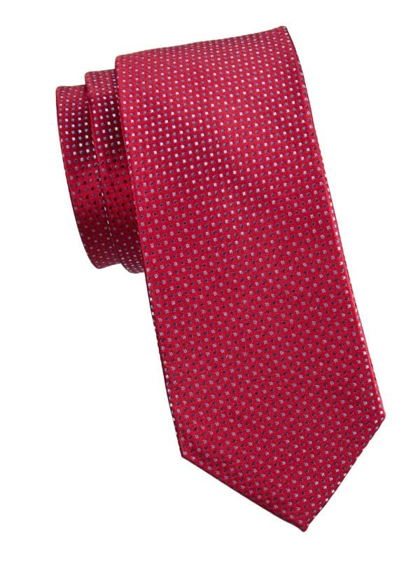 Micro Pattern Silk Tie Saks Fifth Avenue