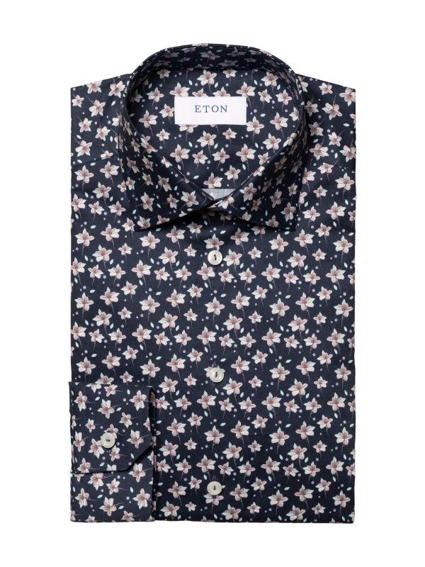 Slim-Fit Floral Print Dress Shirt Eton