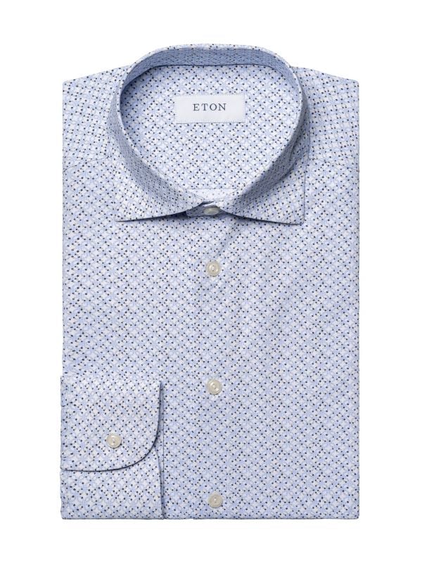 Geometric Print Slim Fit Dress Shirt Eton