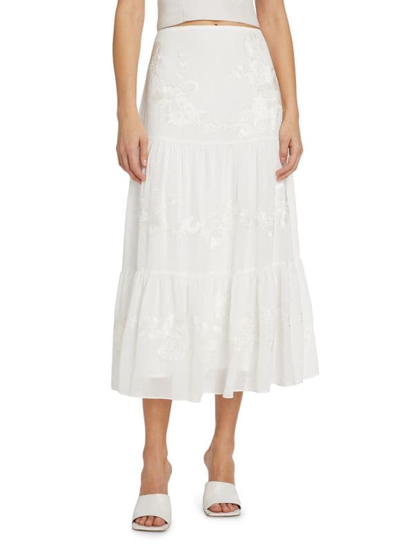 Harper Tiered Chiffon Midi-Skirt Kobi Halperin