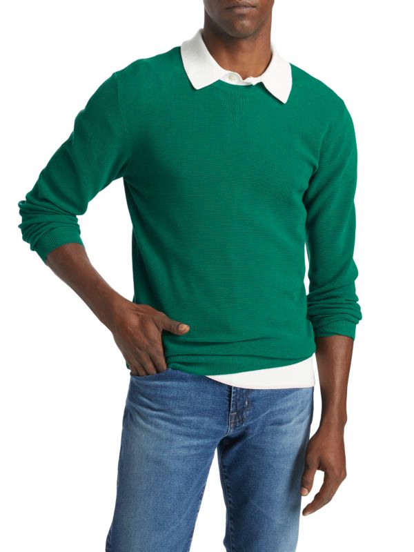 COLLECTION Cotton-Blend Crewneck Sweater Saks Fifth Avenue