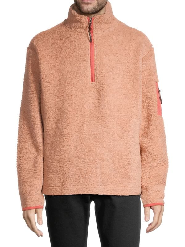 Slim-Fit Bouclé Quarter-Zip Sweater Saks Fifth Avenue