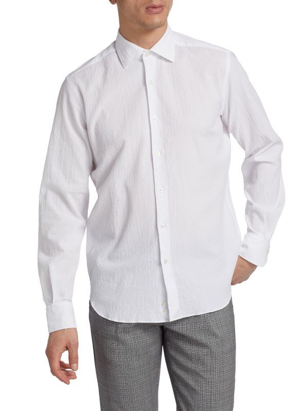 Curved Hem Cotton Shirt Saks Fifth Avenue