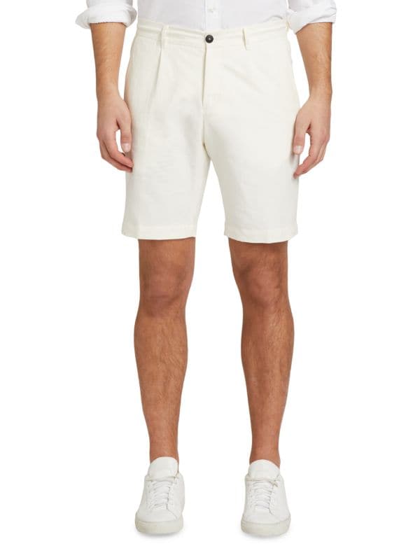 Slim-Fit Cotton & Linen-Blend Shorts Saks Fifth Avenue