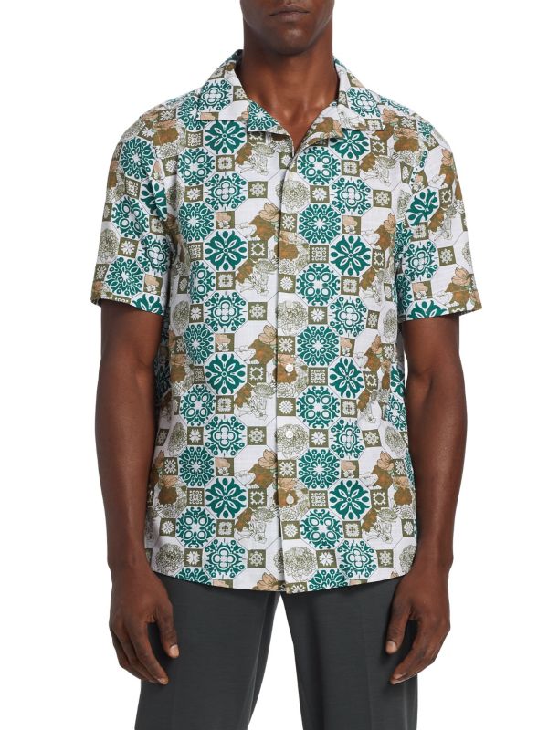 COLLECTION Medallion Camp Shirt Saks Fifth Avenue