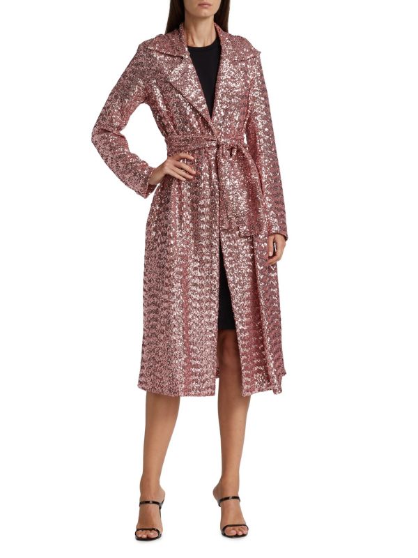 Saveria Long Sequin Wrap Coat Chiara Boni La Petite Robe