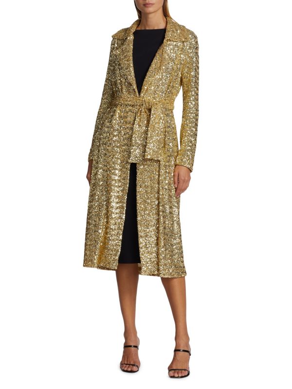 Saveria Long Sequin Wrap Coat Chiara Boni La Petite Robe