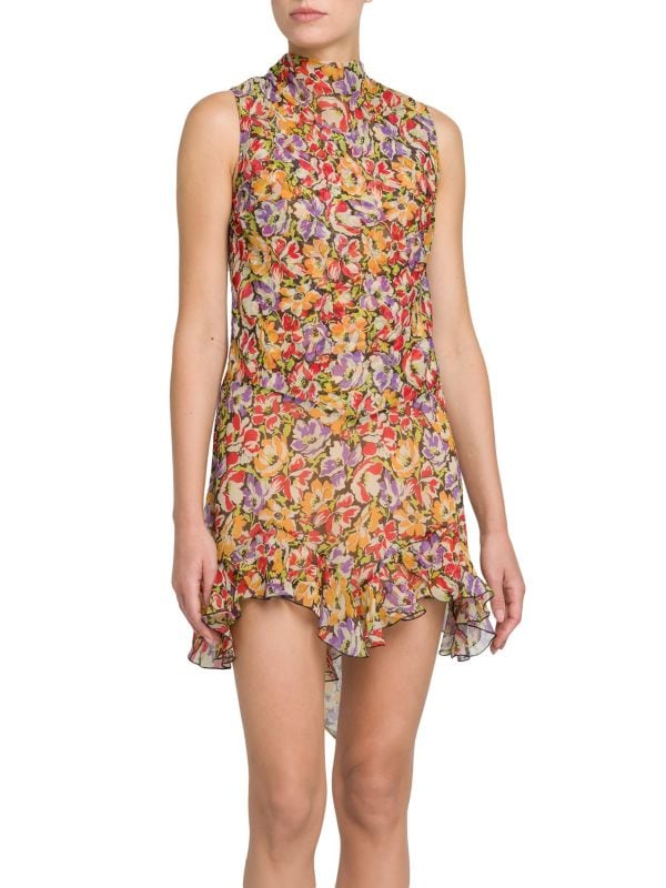 Ruffled Ultra-Floral Minidress Stella McCartney