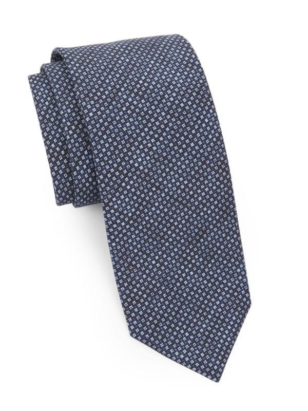 COLLECTION Micro Pinwheel Print Silk Tie Saks Fifth Avenue